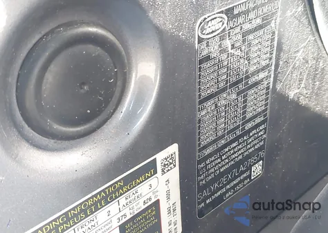 2020 Land Rover Range Rover Velar P250 R-Dynamic S z USA, uszkodzony, nr VIN SALYK2EX7LA278576